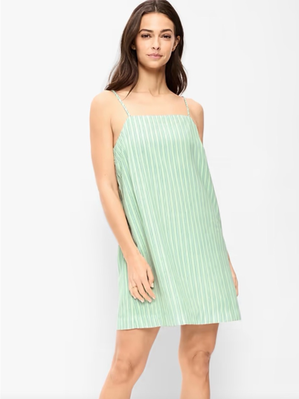 NWT Old Navy Light Mint Green Striped Cami Shift Sundress Size S